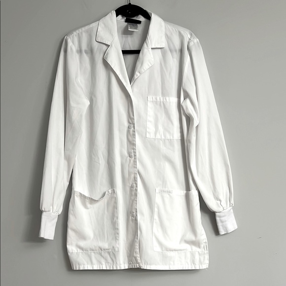 Cherokee White Button-Up Lab Coat. Size S. - Picture 1 of 7